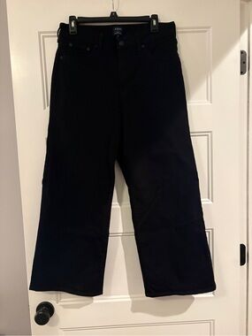 J. Crew Black Curvy Wide-Leg Crop Jeans